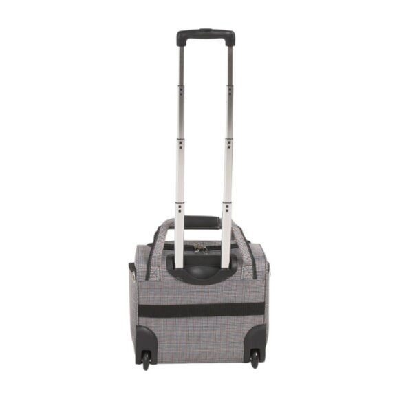 LONDON FOG BLACK PLAID 15in Devonshire Softside Under Seat Bag - Picture 2 of 4